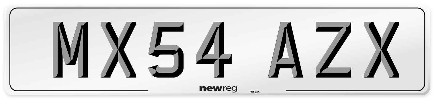 MX54 AZX Number Plate from New Reg